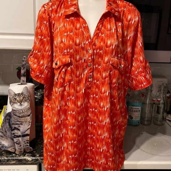 M womens Emily Daniels casual short sleeve stretch pull over plus size top 3X - Picture 1 of 5